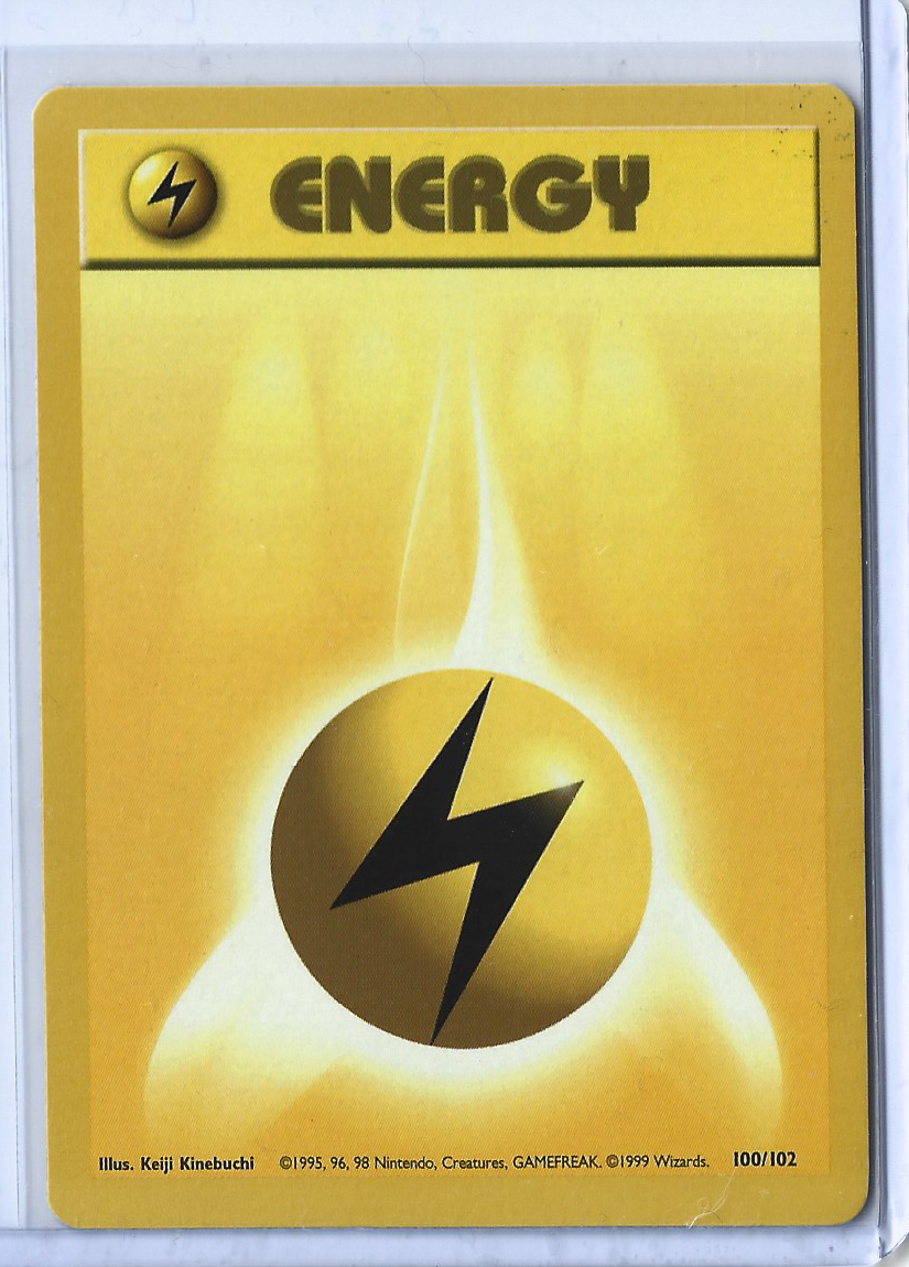 Unlimited Base Set 100-102 Energy - Lightning