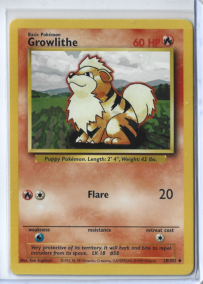 Unlimited Base Set 28-102 Growlithe