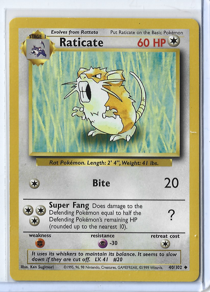 Unlimited Base Set 40-102 Raticate