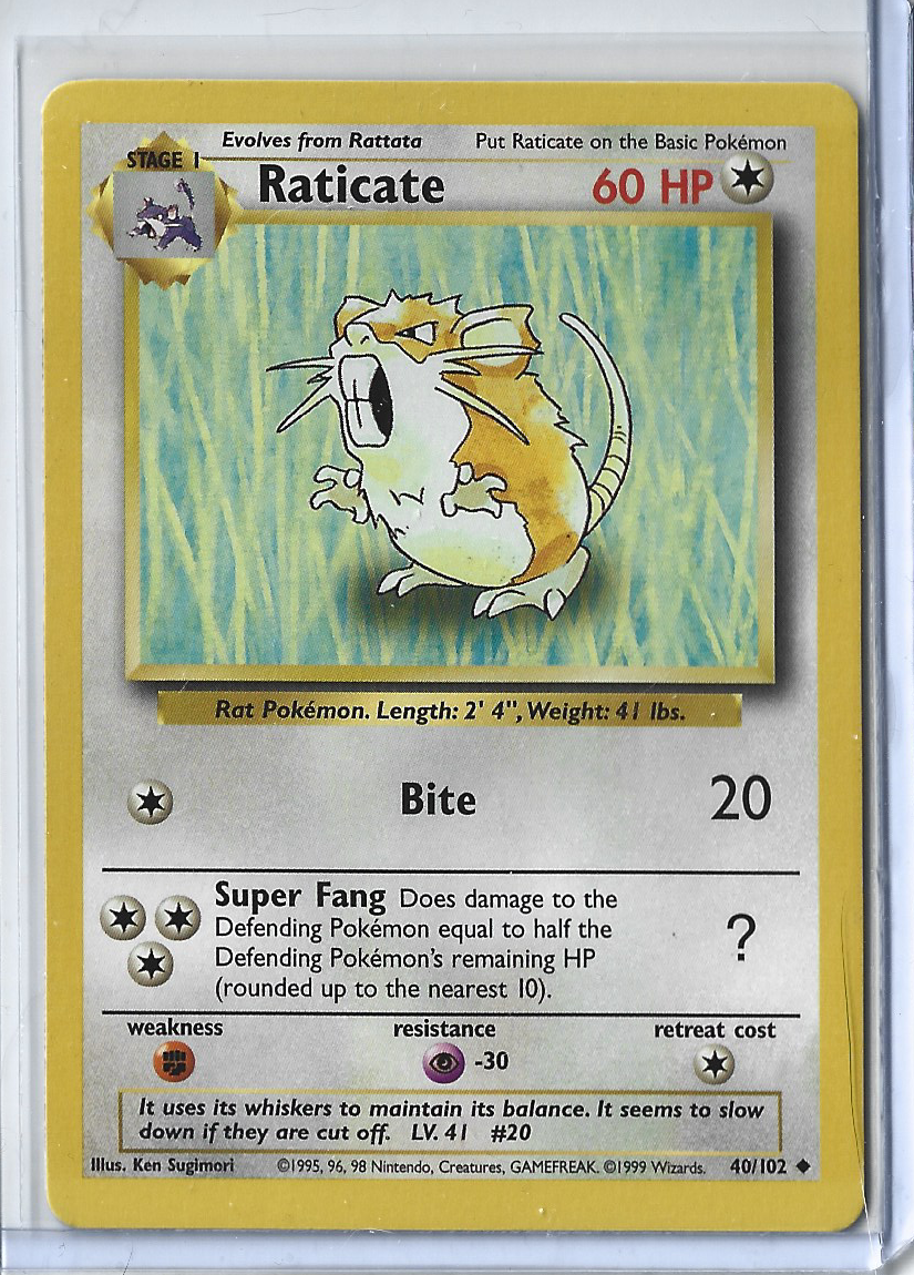 Unlimited Base Set 40-102 Raticate