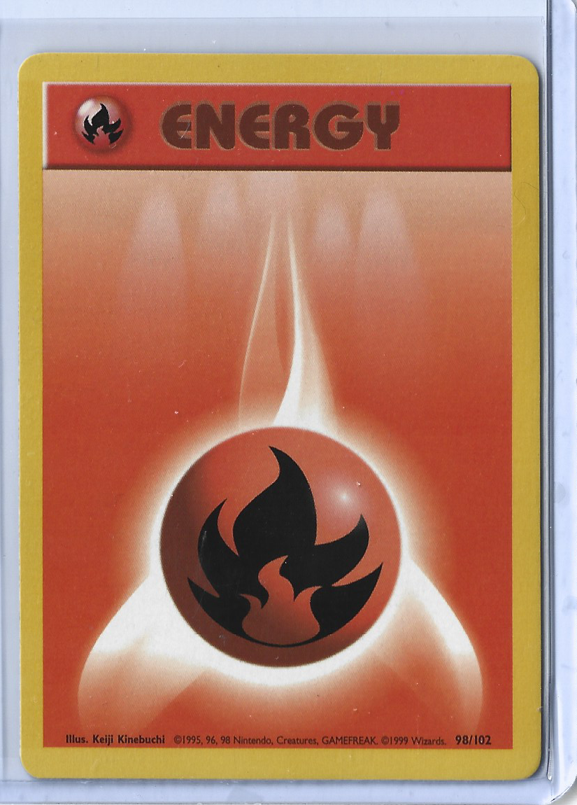 Unlimited Base Set 98-102 Energy - Fire Energy